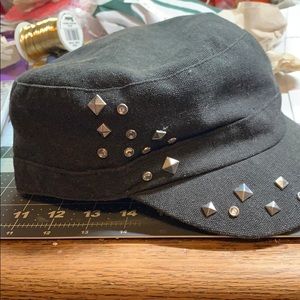Cute black hat with rhinestones. Route 66